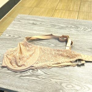 Sexy nude colored lace bra